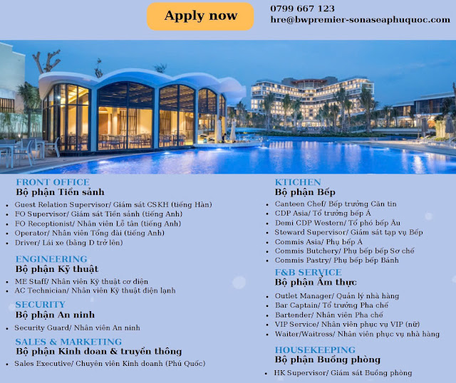 Best Western Premier Sonasea Phú Quốc tuyển dụng
