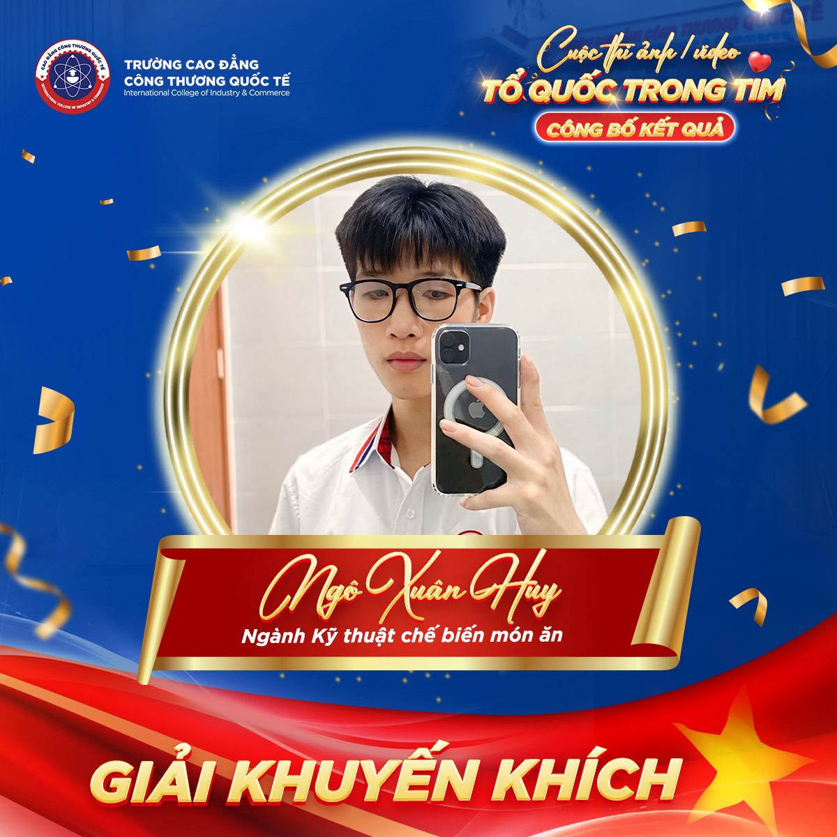 Sinh viên Ngô Xuân Huy - Ngành Kỹ thuật Chế biến món ăn.