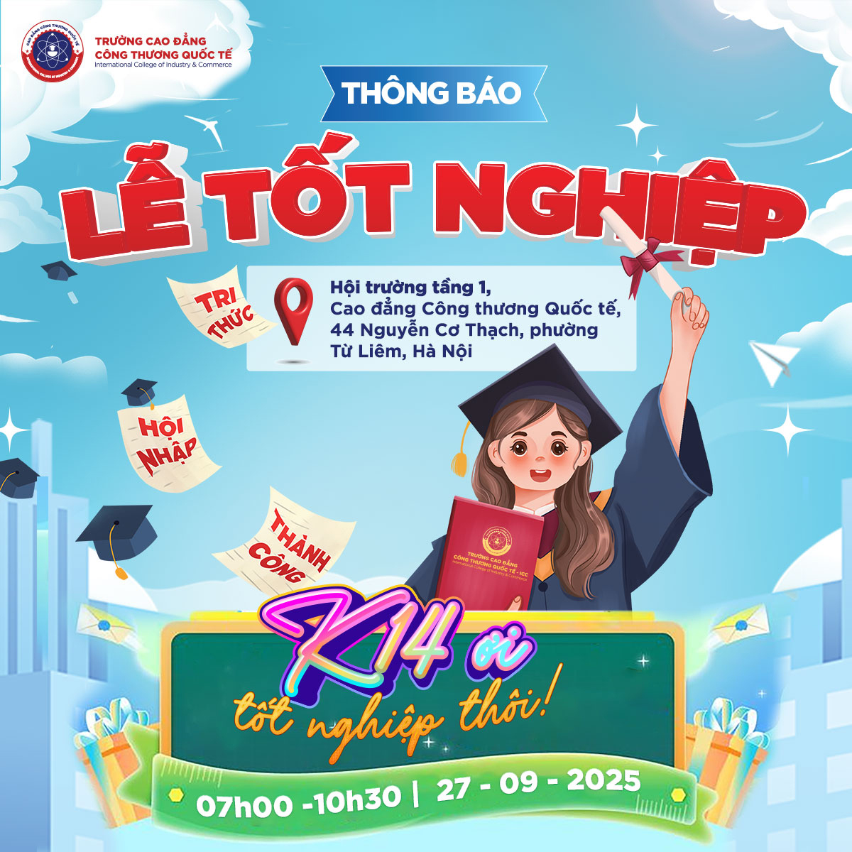 Cao đẳng Công thương Quốc tế tổ chức Lễ tốt nghiệp Khóa 14.