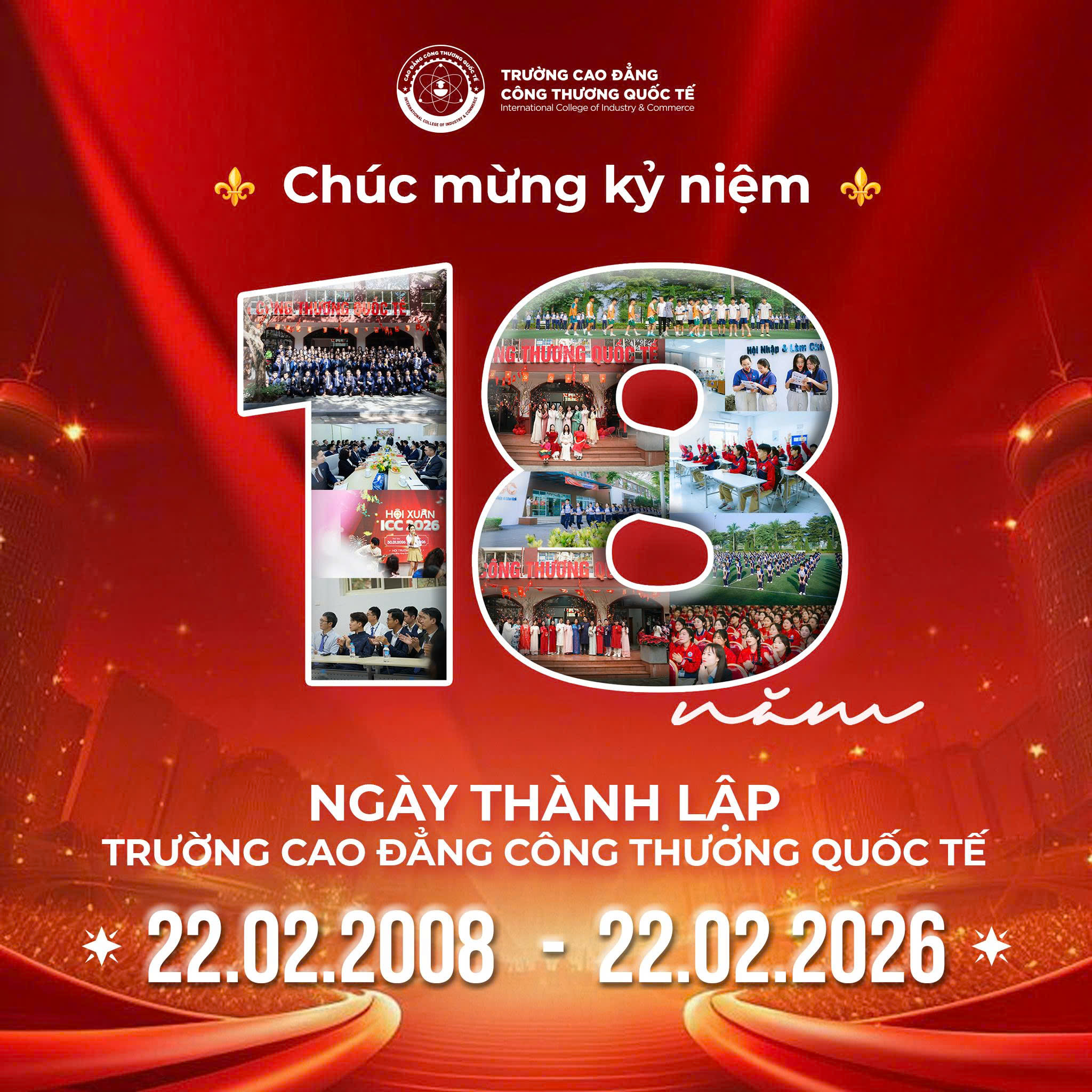 Chúc mừng kỷ niệm 18 năm ngày thành lập trường Cao đẳng Công thương Quốc tế - ICC 