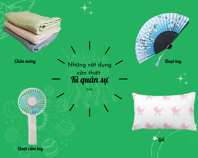 Những vật dụng cần mang khi đi quân sự 