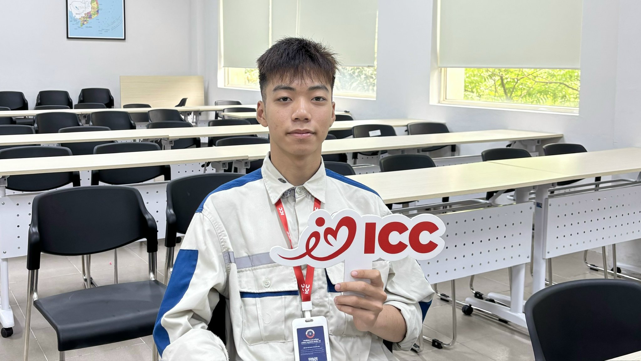 Sinh viên Lưu Đàm Anh Thái - sinh viên K17 ngành Công nghệ ô tô tại ICC 